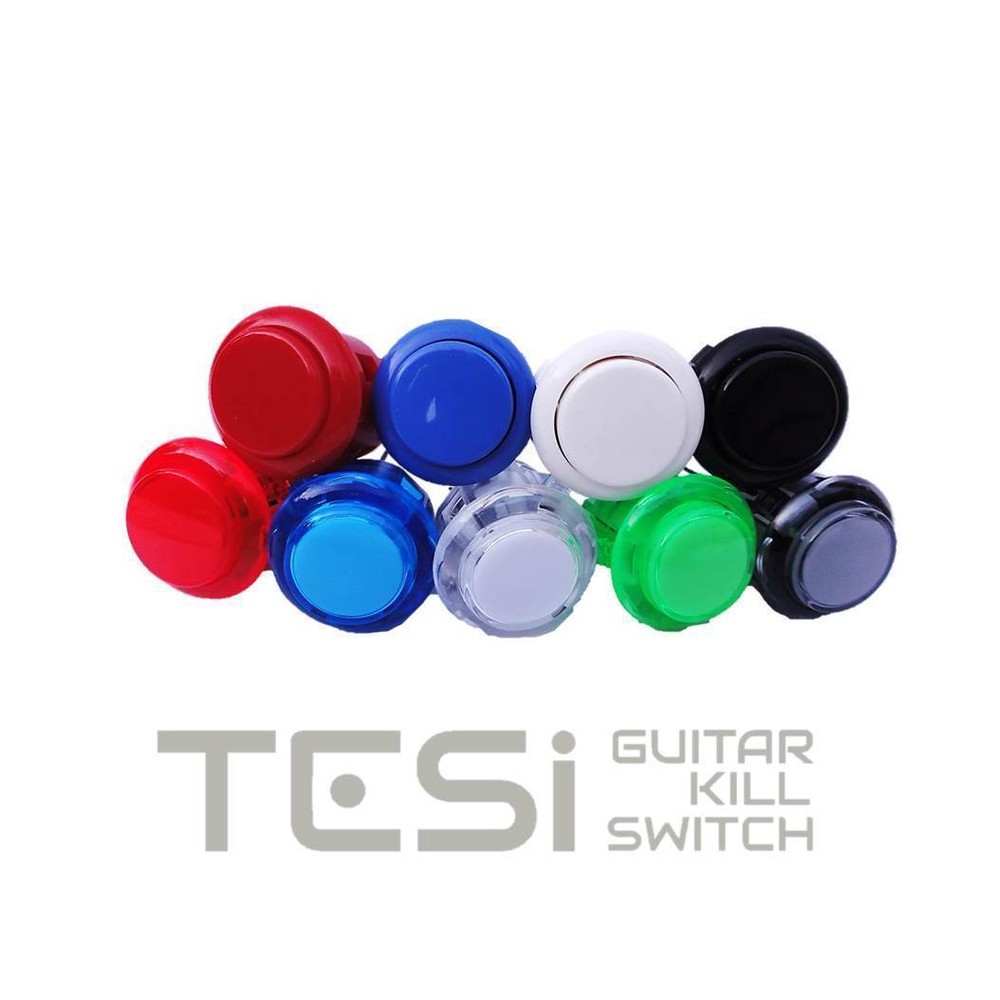 Tesi DITO Snap-in 24MM Guitar Arcade Button Kill Switch Translucent Blue