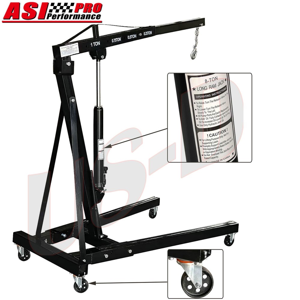 Adjustable Position 1Ton Adjustable Foldable Hydraulic Engine Hoist Crane Lift 4