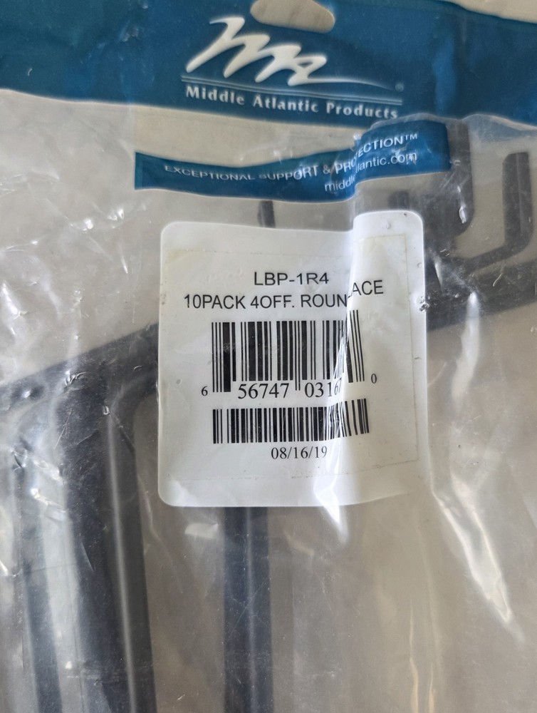 MIDDLE ATLANTIC PRODUCTS | LBP-1R4 Lace Bar, 4" Offset, Round, 8 pc.