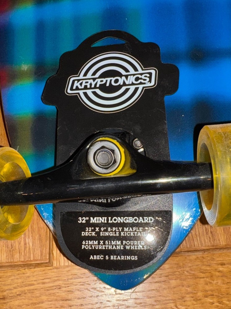 Kryptonics 32" Mini Longboard Skateboard New Sealed Excellent Art Work