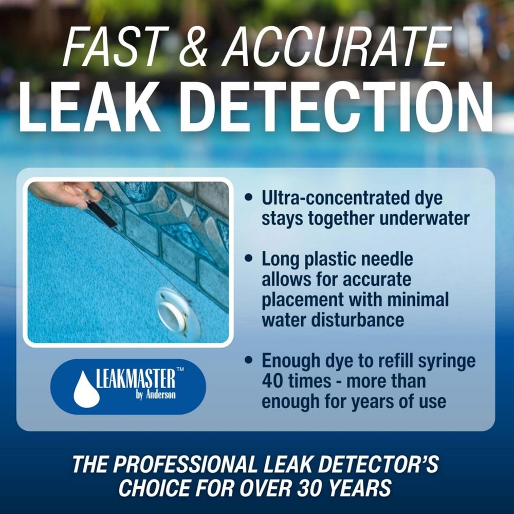 Leakmaster Pool Leak Detection Kit – 8 oz Blue Dye with 2 Count,