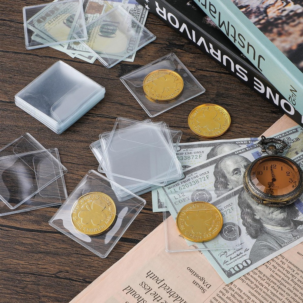 200 Pcs Single Pocket Coin Sleeves, Flips Clear...