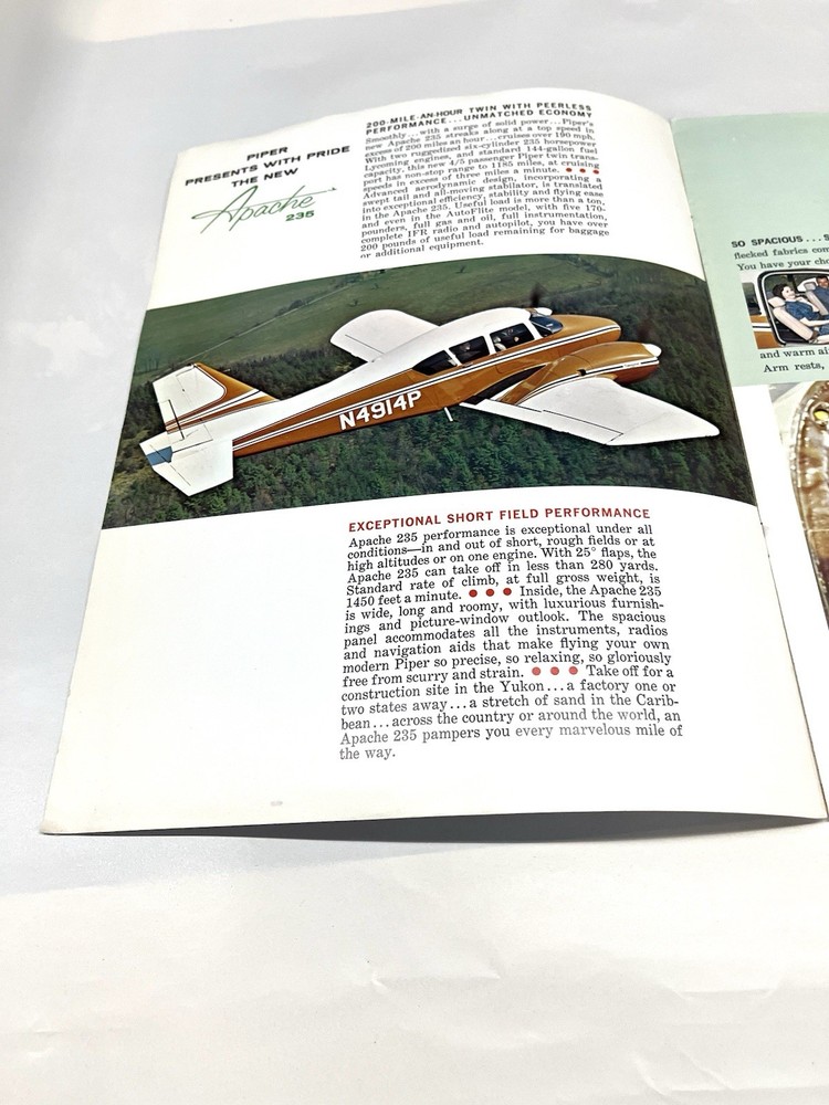 Vintage Piper Apache 235 Brochure