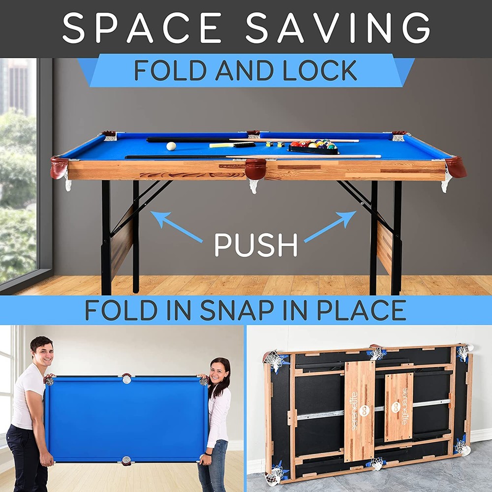 SereneLife SLPTB56 54" Folding Pool Game Table