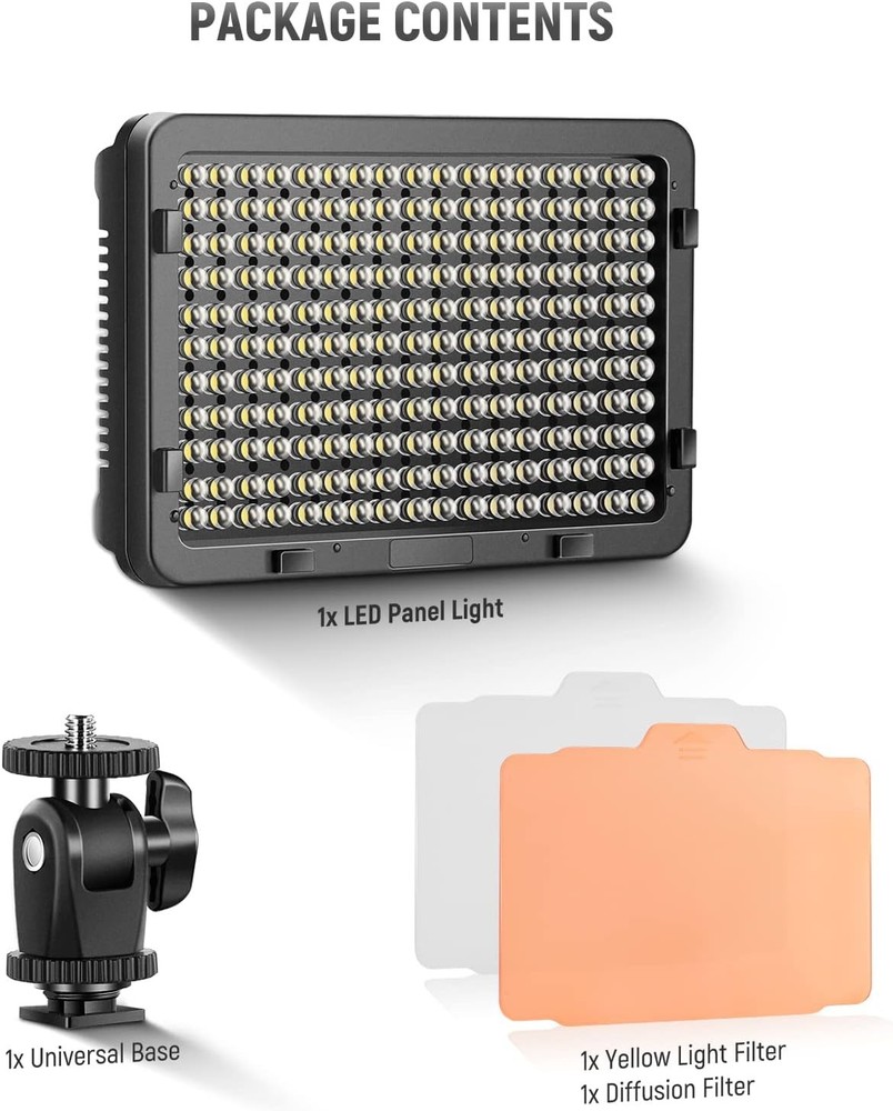 Camera Video Light Photo Dimmable LED Panel with 1/4" Thread for Canon, Nikon