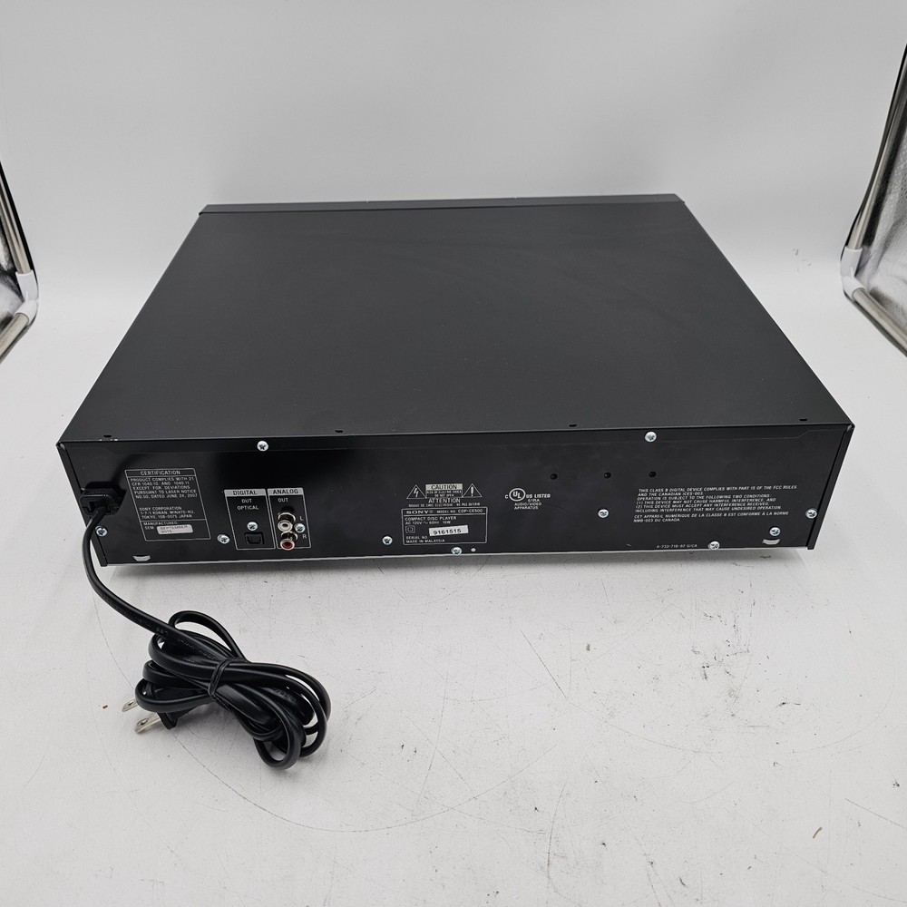 Sony CDP-CE500 Compact Disc Player CD 5 Disc Changer w/ USB Recording & Remote