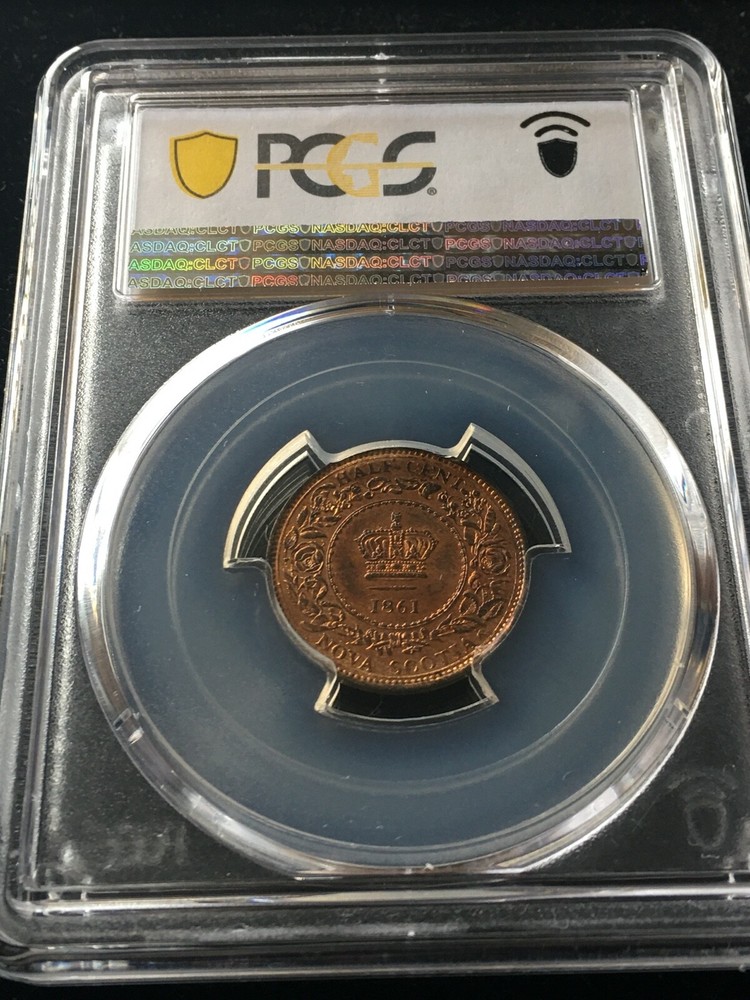 1861 PCGS Graded Nova Scotia ¢1/2 Cent, **MS-64** #3227