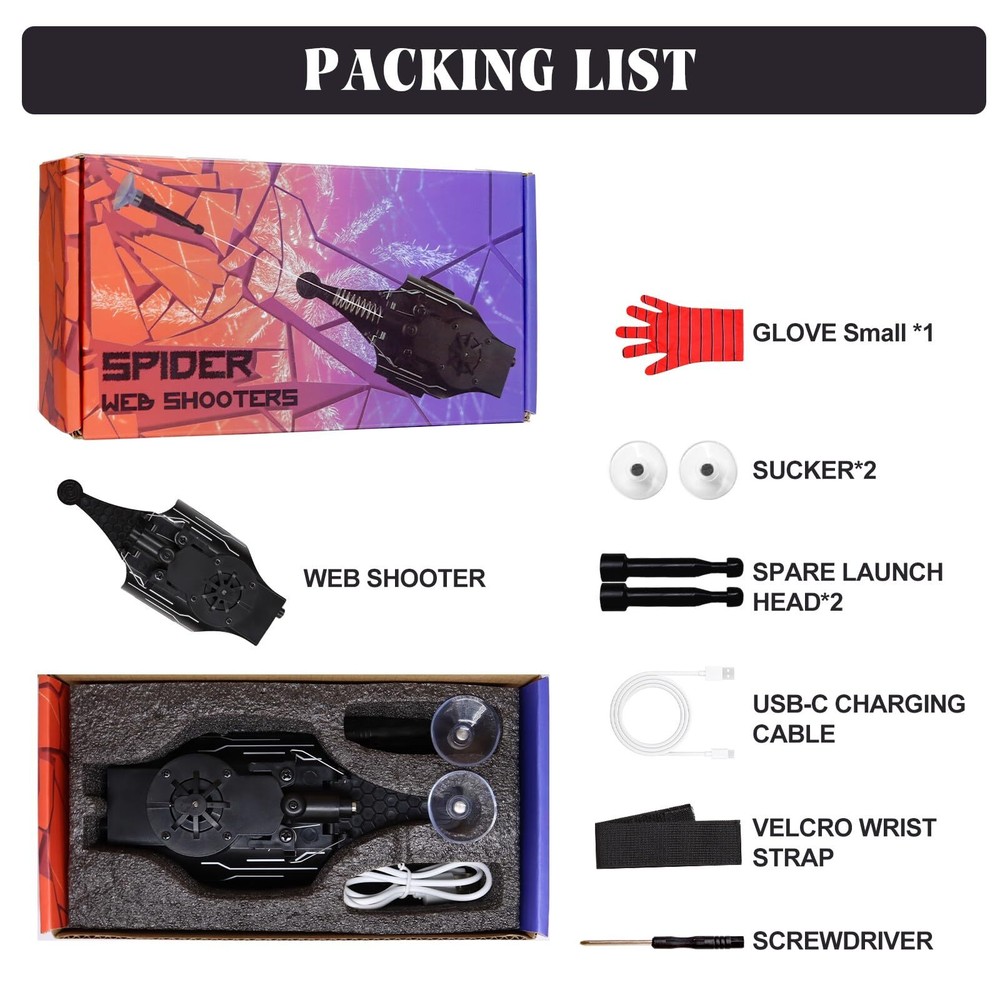 Spider Web Shooter, Real Web Slinger That Actually Shoots for Kids, Cool Toy ...