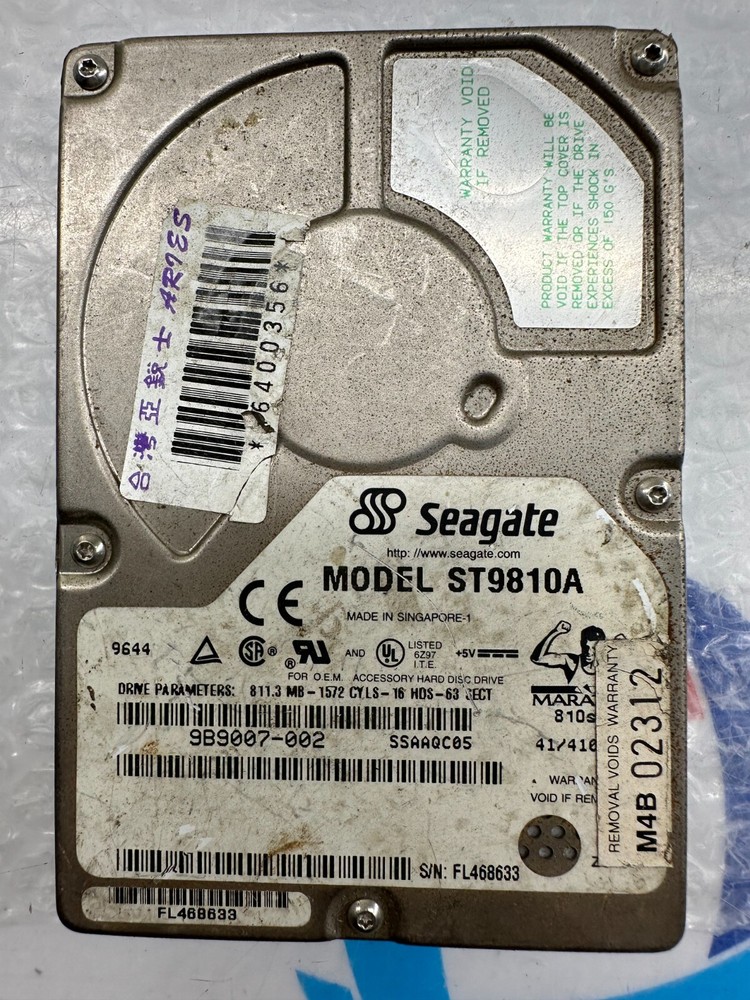 SEAGATE: ST9810A MARATHON 811MB 2.5"/SSL ATA2