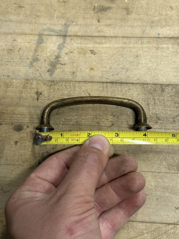 40 Matching Vintage Solid Brass Original Drawer / Bin Pull Industrial Hardware