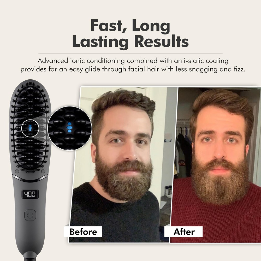 Aberlite Pocket - Compact Beard Straightener for Men - Ionic & Anti-Scald Techno