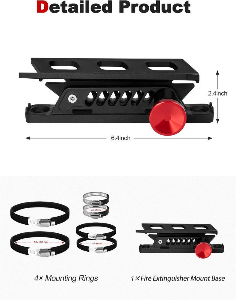 NILKATSS Adjustable Fire Extinguisher Mount, Easy Install on Roll Bar/ Cage Fire
