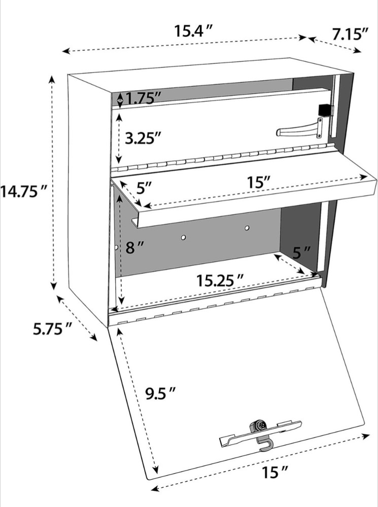 Mail Boss 7162 Metro Wall Mount Locking Mail Boss Black