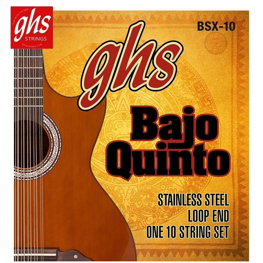 GHS Strings 10-String Stainless Steel Bajo Quinto Strings Loop End BSX-10