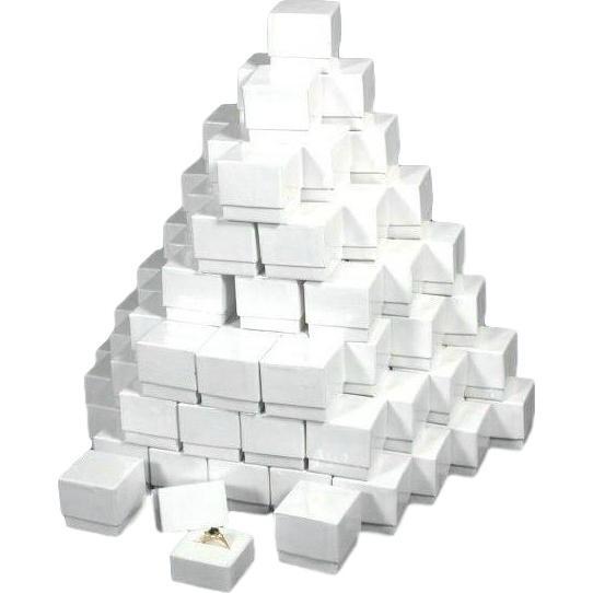 100 White Ring Display Jewelry Boxes Gift Showcases