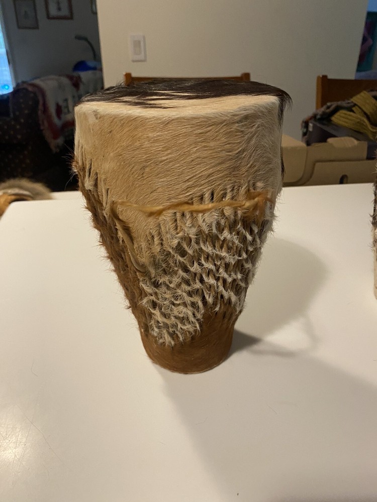 African Animal Hide Hand Drum 10”
