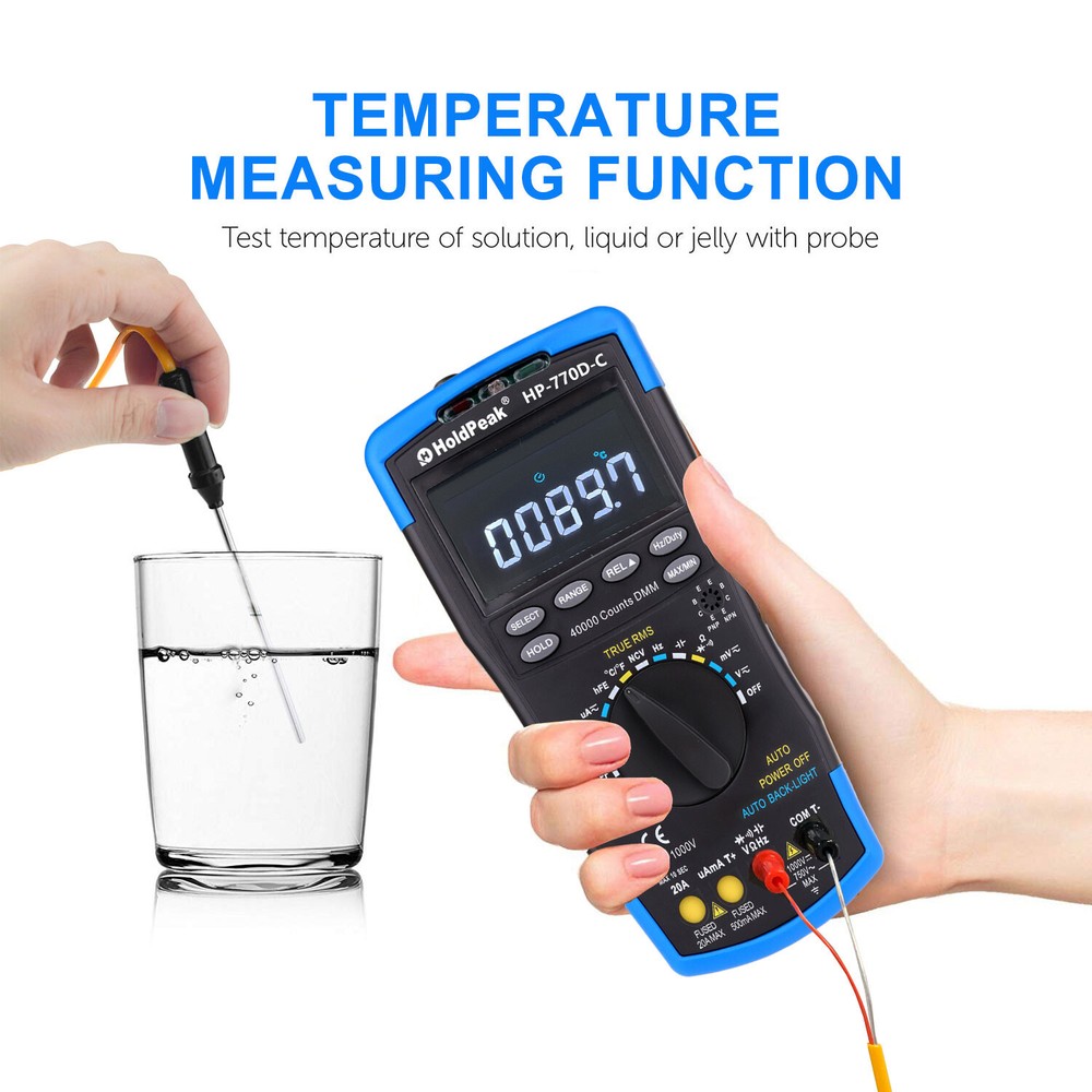 Digital Multimeter 40000count TRMS Auto Range Ohm AC DC Volt Amp Cap NCV Tester