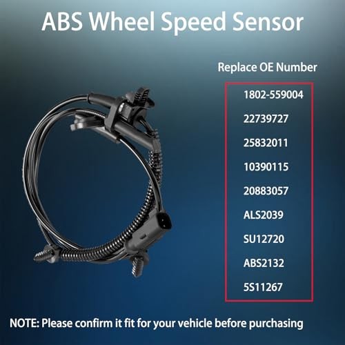 2 Pcs ABS Wheel Speed Sensor Front Left/Right Compatible with 2010-2017 Buick