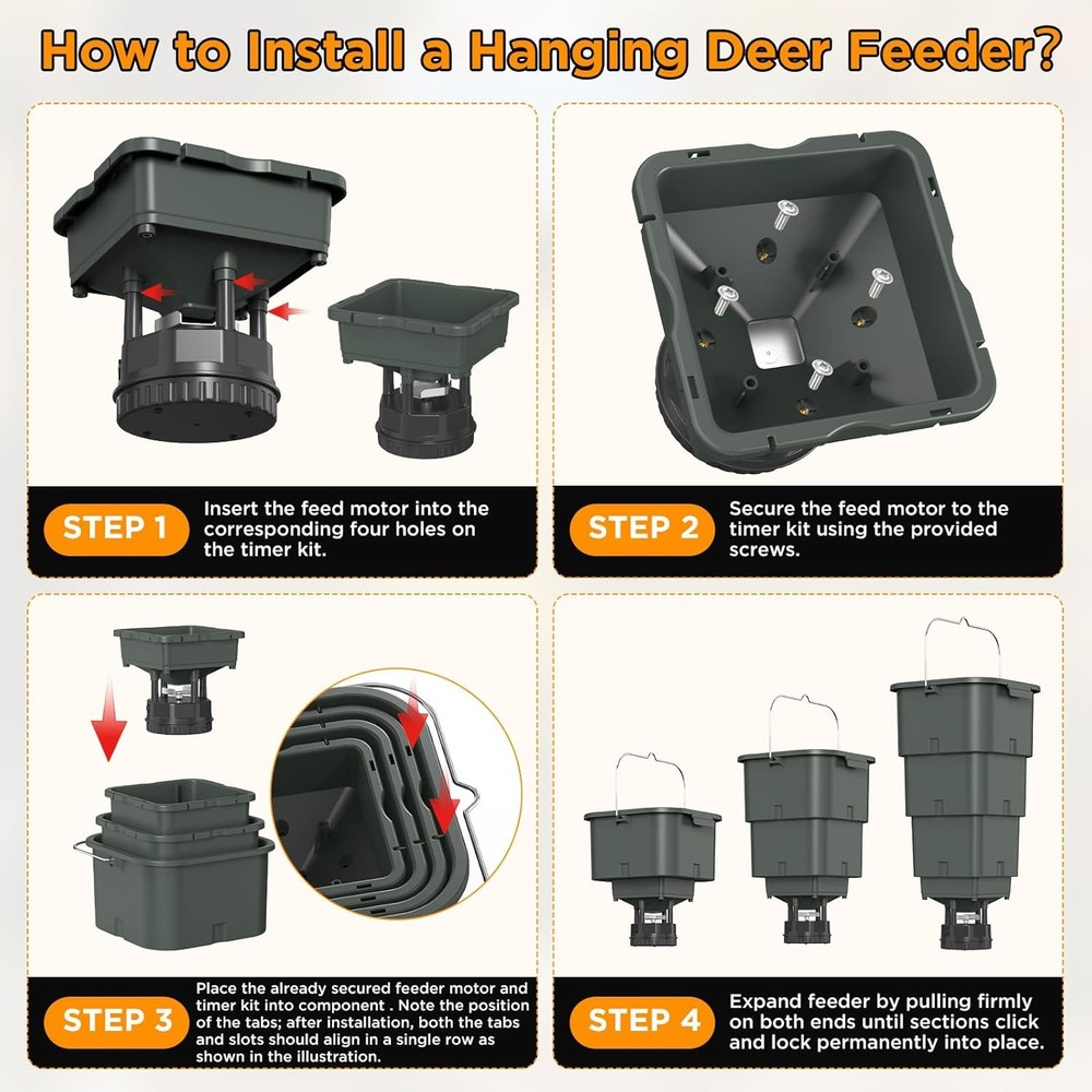 5 Gallon Hanging Deer Feeder, Automatic Game Feeder with Programmable Digital Ti