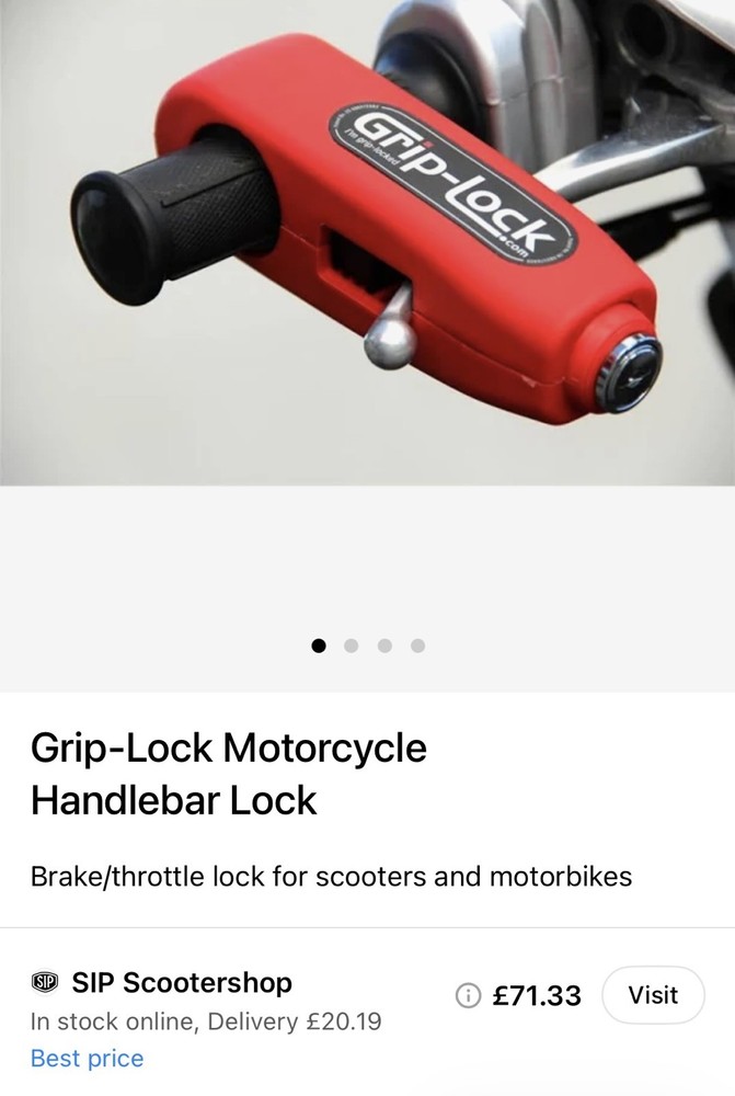 Grip-Lock &Kryptonite Evolution Disc Lock for Motorbikes Security Slightly Used