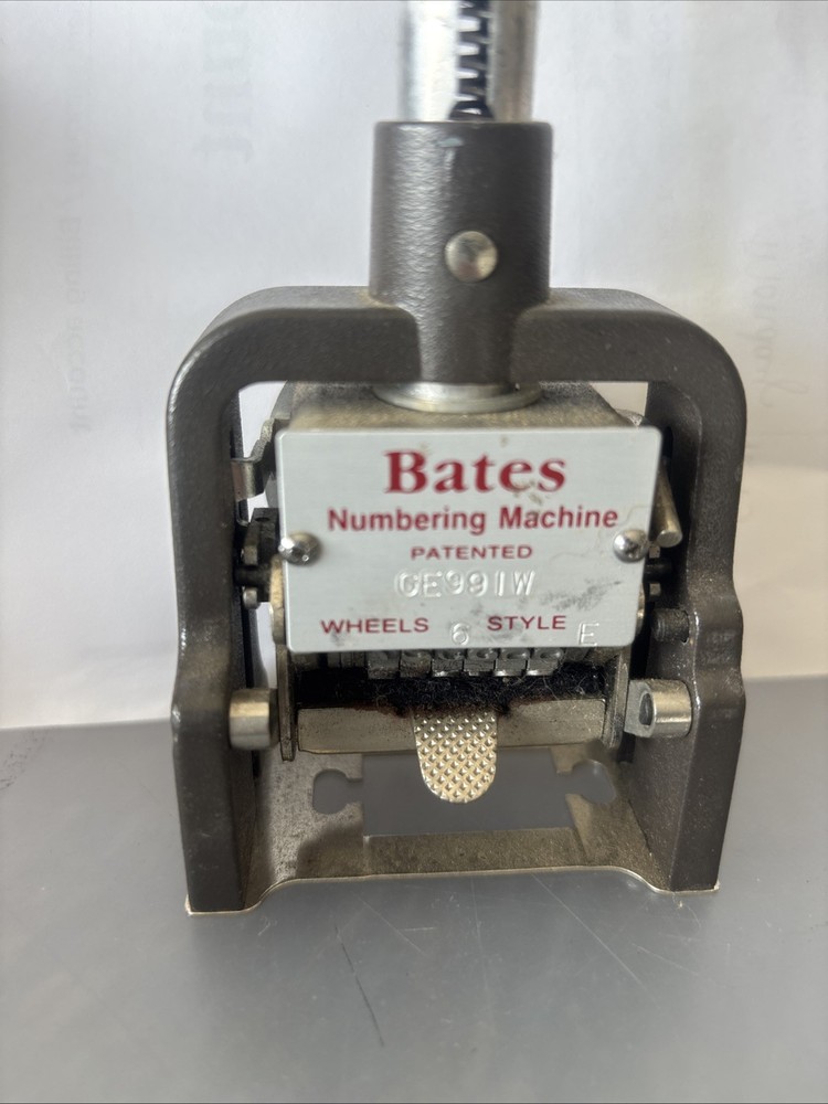 Vintage Bates Multiple Movement Numbering Machine 6 Wheel Style E