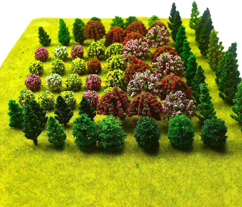 70-Pack Mixed Model Tree Train Trees Railroad Scenery Diorama Tree Architectu...