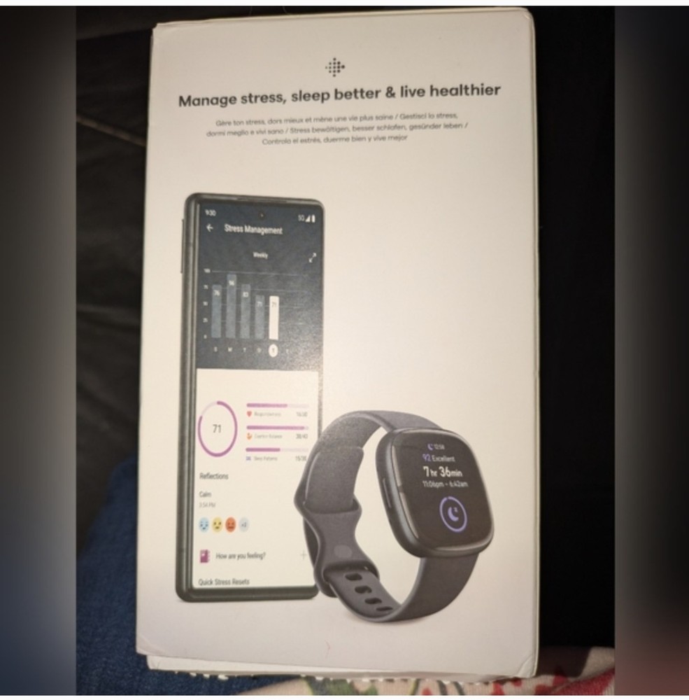 Fitbit Sense 2 Smartwatch Graphite Aluminum, Shadow Grey Band, Android iOS