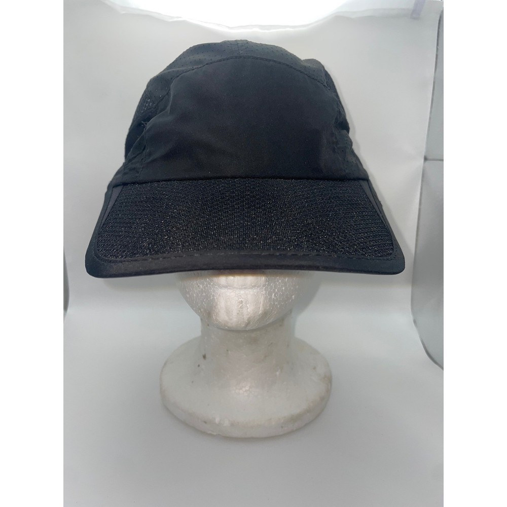 Reflective Black Running Hat Lightweight Mesh Performance Baseball Cap