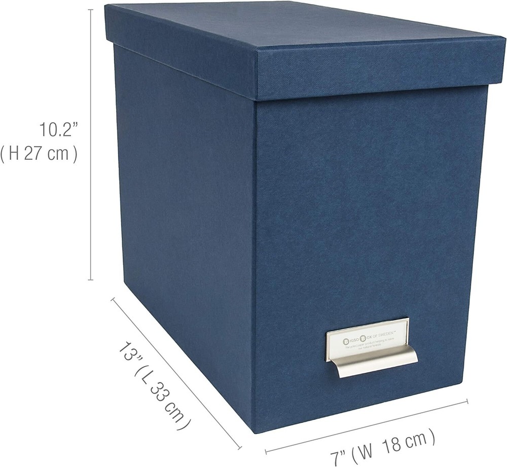 Bigso John Fiberboard Label Frame Desktop File Storage Box | Grey