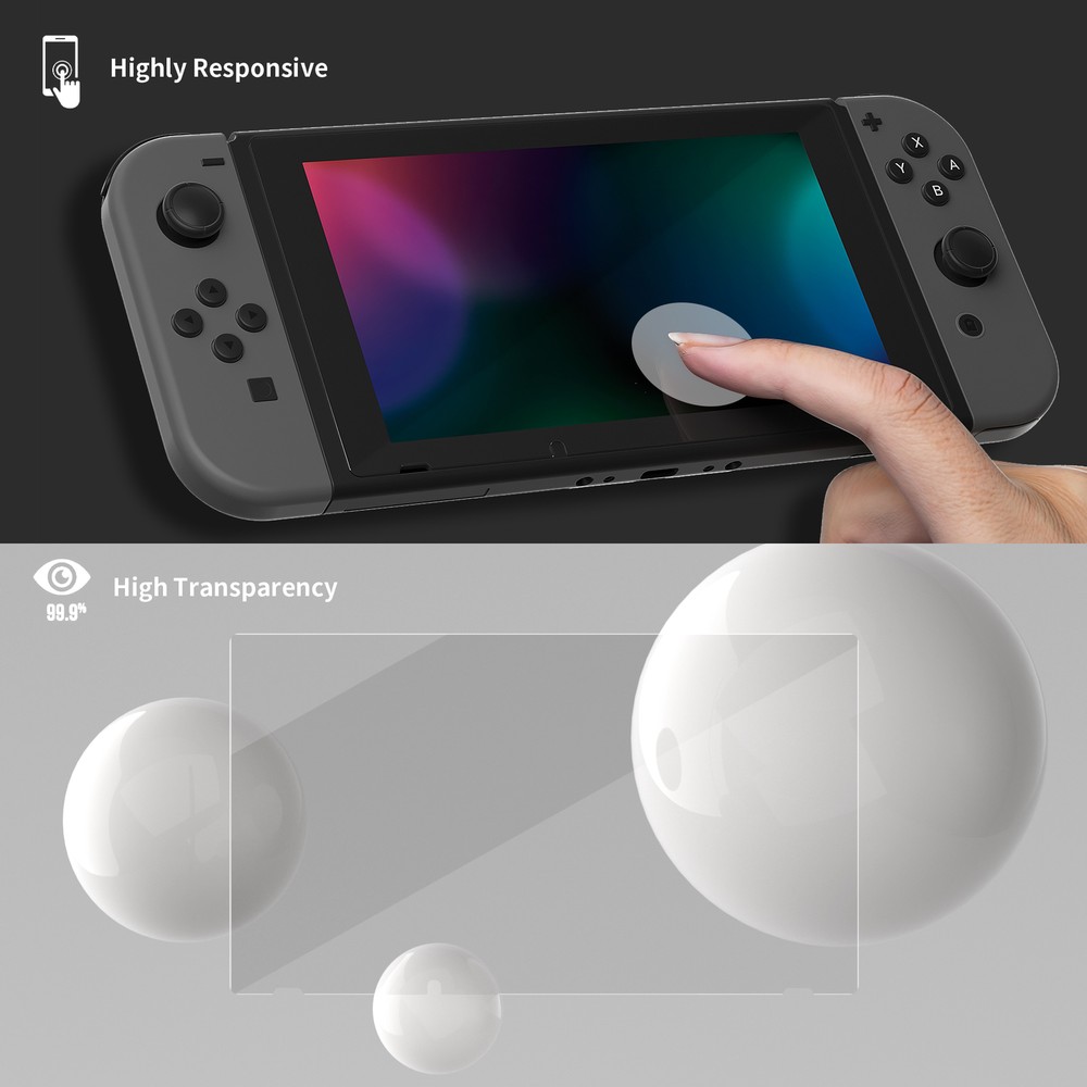HD Clear Premium Tempered Glass Screen Protector for Nintendo Switch - 2 Pack
