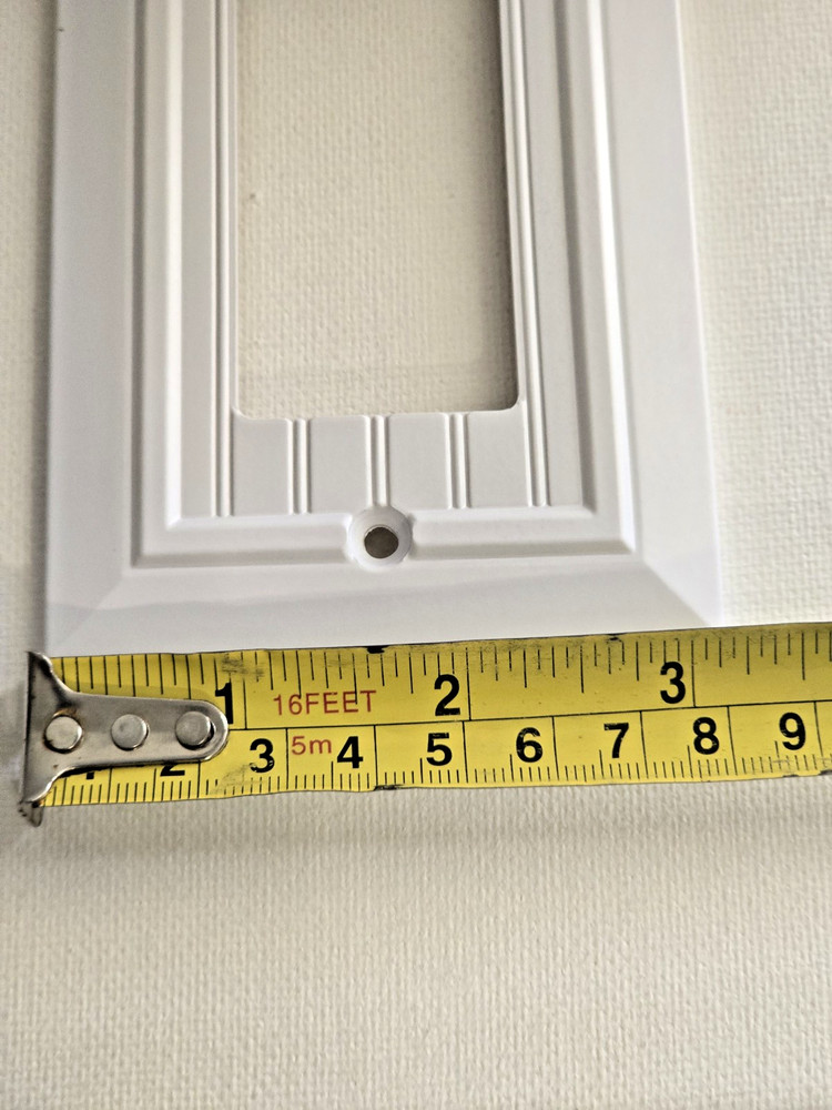 2 White Classic Beadboard Pattern Wall Plate Covers Strong Polycarbonate 1-gang