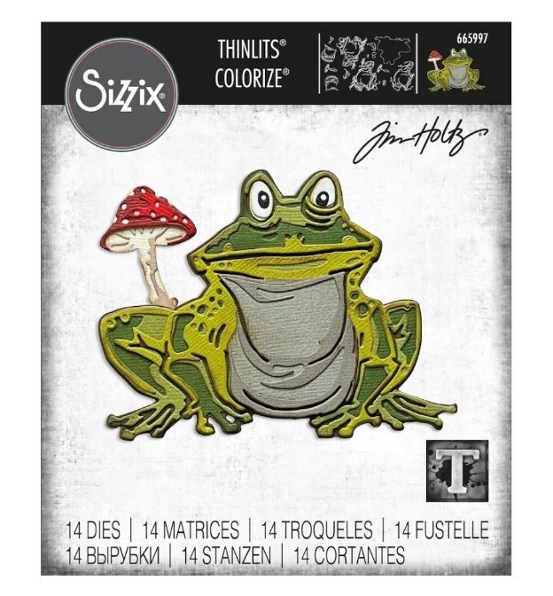 Tim Holtz "MYRON COLORIZE" Frog Sizzix Thinlits Colorize Dies 665997 MSRP $35