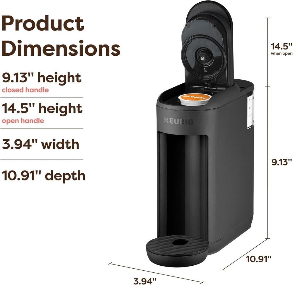 Coffee Maker Small Space Single Serve Compact Drip Machine 12oz