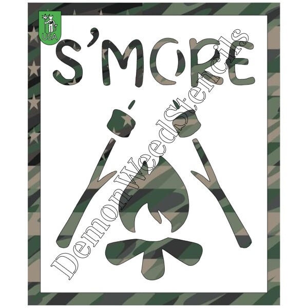 9"x11" Clear Plastic Stencil - Campfire S'more (MCA106) (.007")