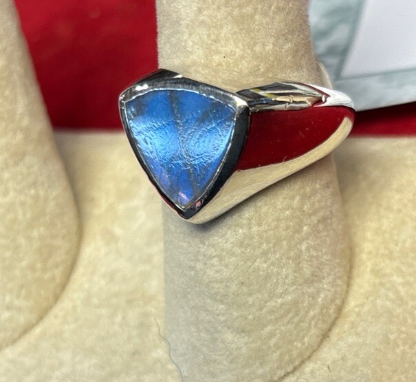 mens sterling silver ring Size 11 Labradorite