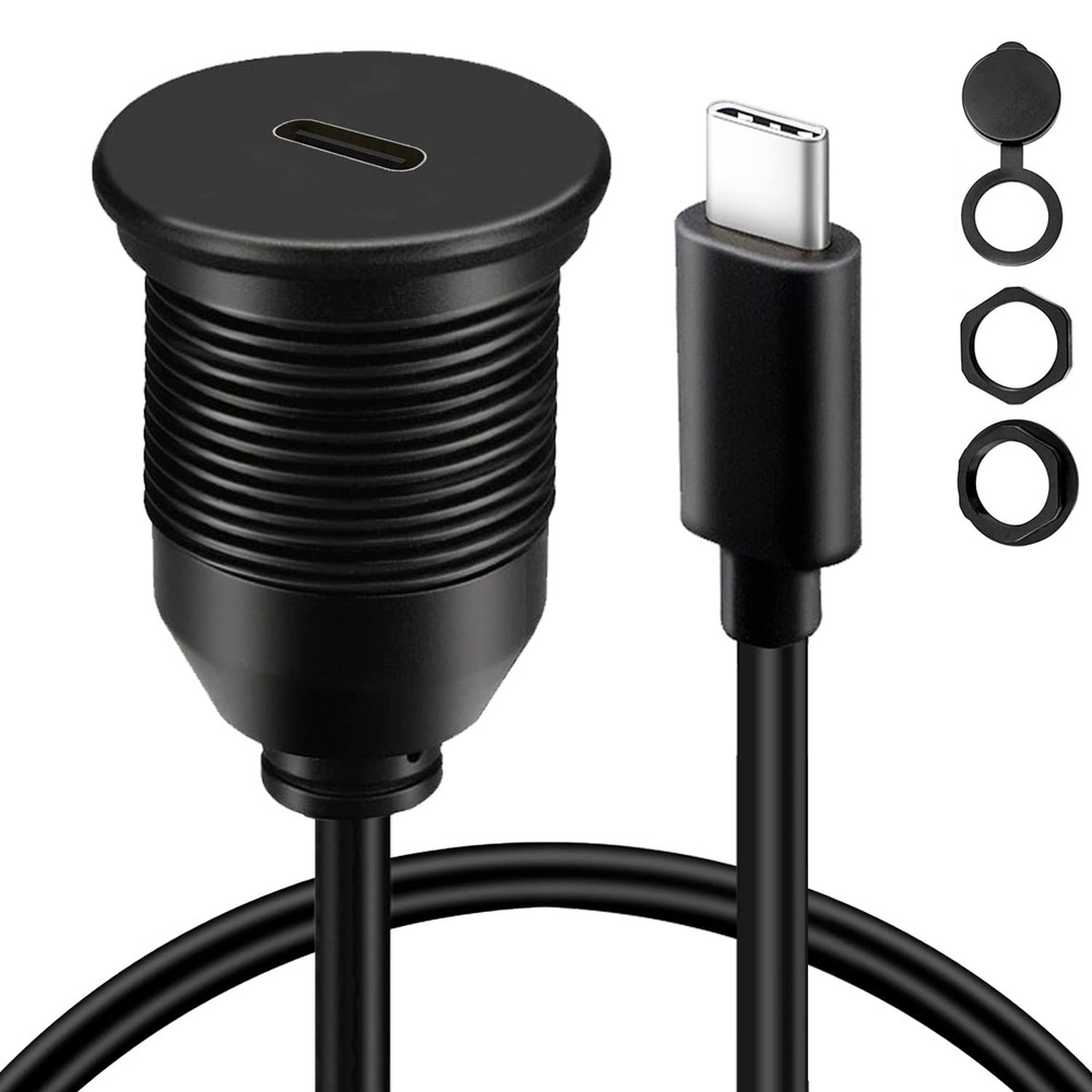 BATIGE Single Port Type C 3.1 Car Flush Mount Cable USB C Panel Mount...