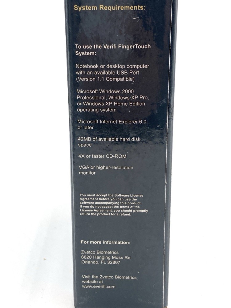 VERIFI P3400 Finger Touch Security Fingerprint Reader USB BIOMETRICS Computer