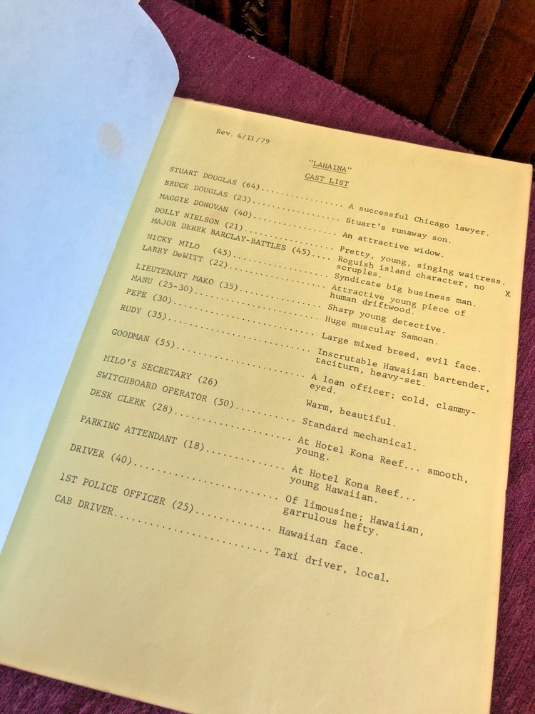 Original 1979 TV MOVIE SCRIPT & CALL SHEETS Buddy Ebsen in PARADISE CONNECTION