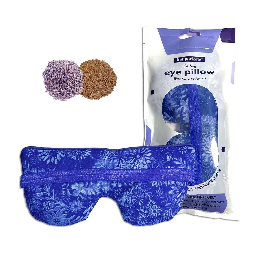 Hot Pockets Lavender Eye Mask - Reusable Cold Pack Sleep Mask