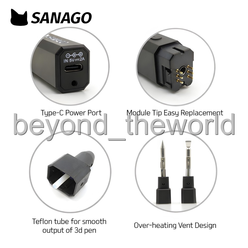 SANAGO New Sanago Premium 3D Pen Set 3 Type Module Replaceable Korean Artists