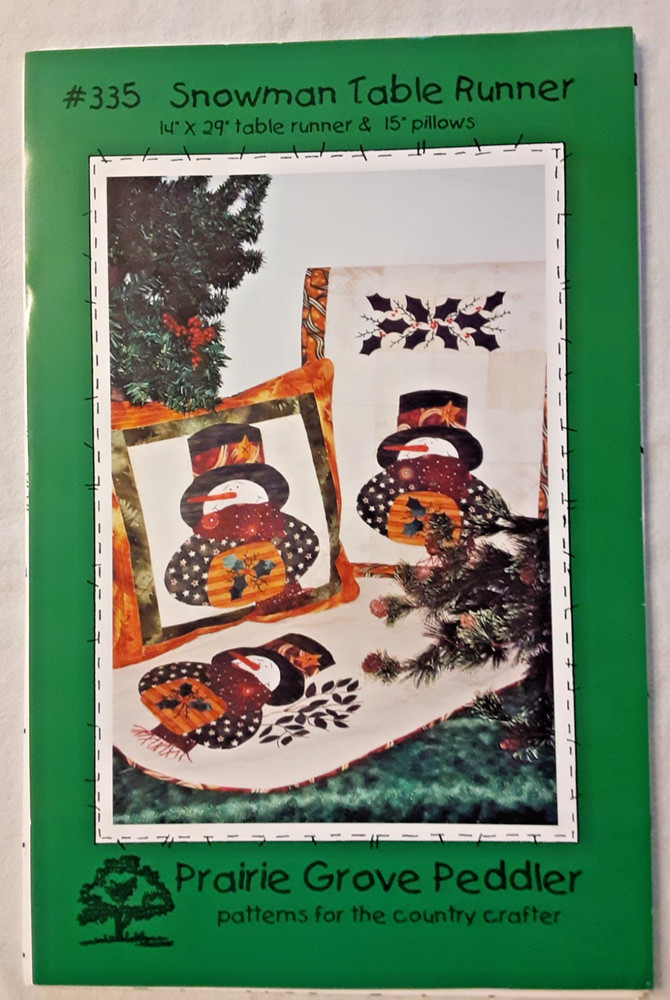 SNOWMAN TABLE RUNNER & PILLOWS Christmas Sewing Craft Project Pattern (H)