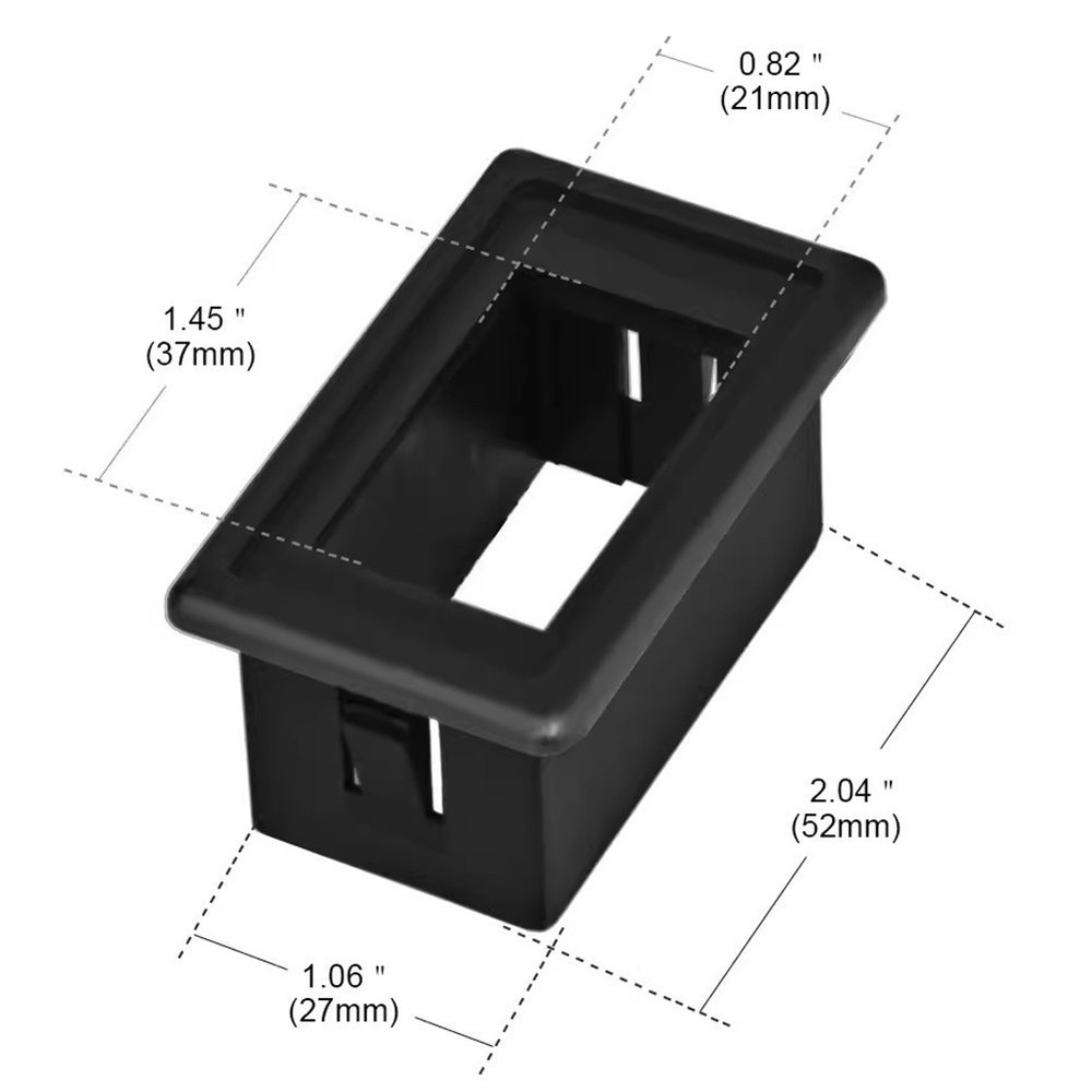 Rocker Switch Holder Panel Kit 5pcs ABS for Dashboard Installation Black