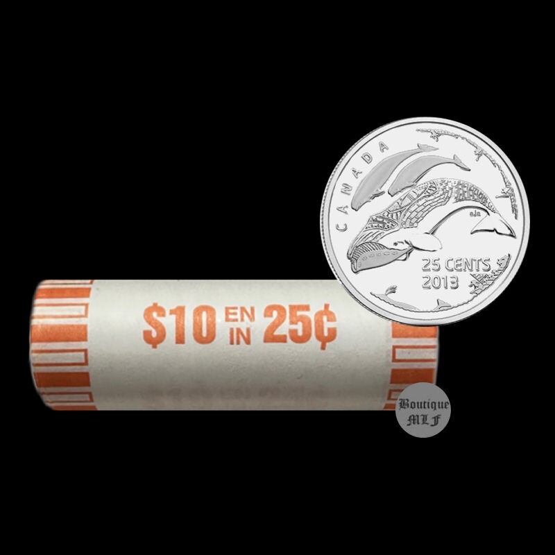 2013 Canada  Whales  25 cent     UNC. from roll