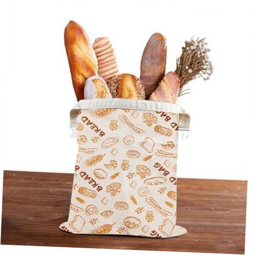 Original Beeswax Lined Bread Bag for Homemade Bread, Reusable Linen Bread