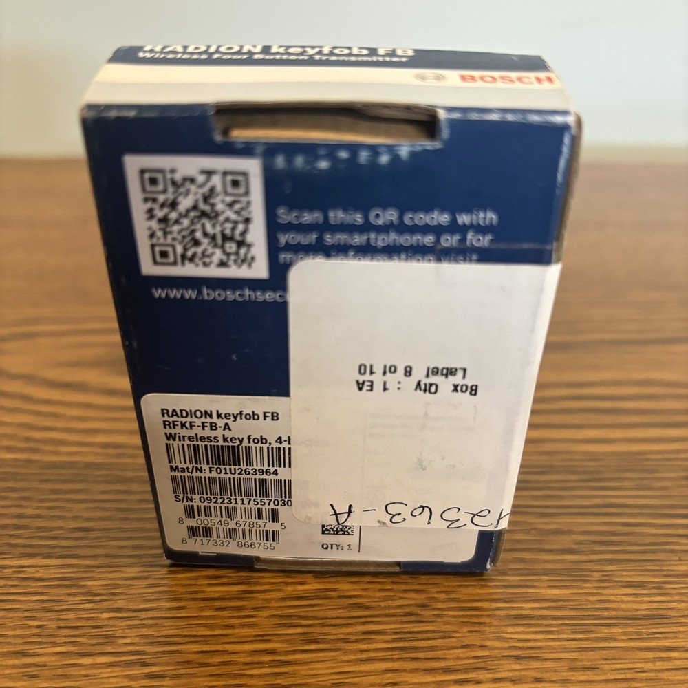 NEW Bosch RFKF-FB-A RADION Keyfob FB Wireless 4-Button Transmitter
