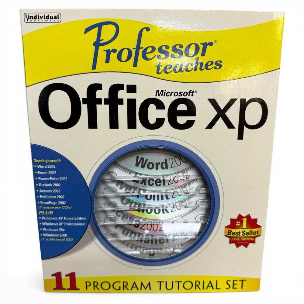 Professor Teaches Microsoft Office XP (PC, 2002, Individual Software) 8 Disks