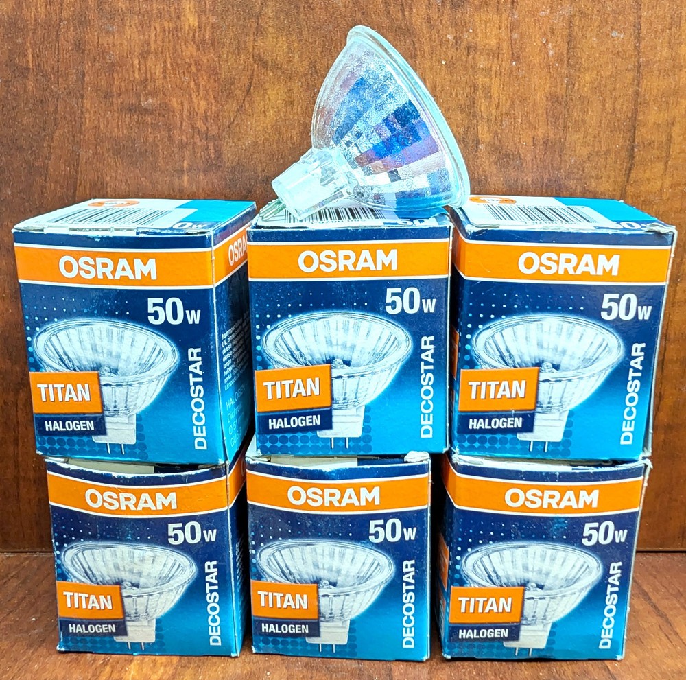 6 x Osram 46870WFL 12V 50W Wide Flood 36D MR16 GU5.3 Titan Decostar 51 Germany