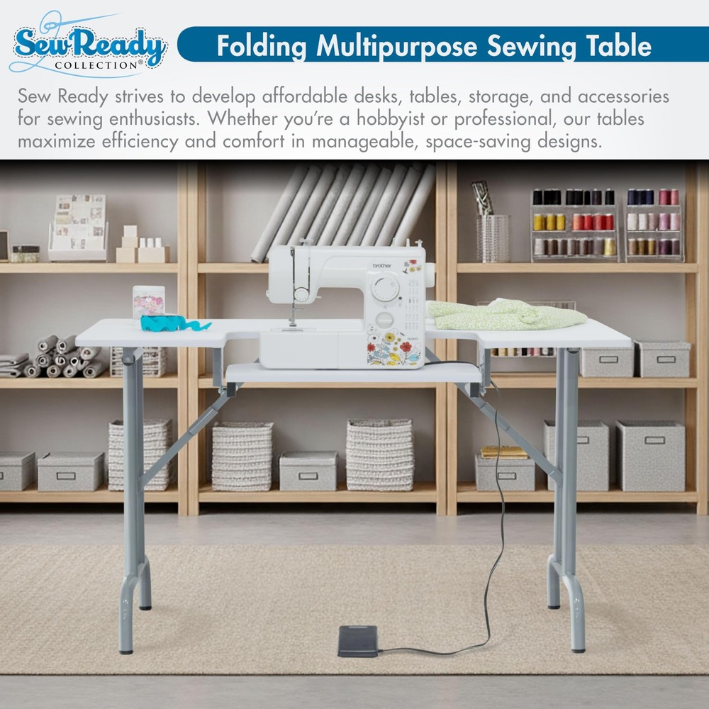 Sew Ready Folding Multipurpose/Sewing Table Craft Table Sturdy Computer Desk, Si