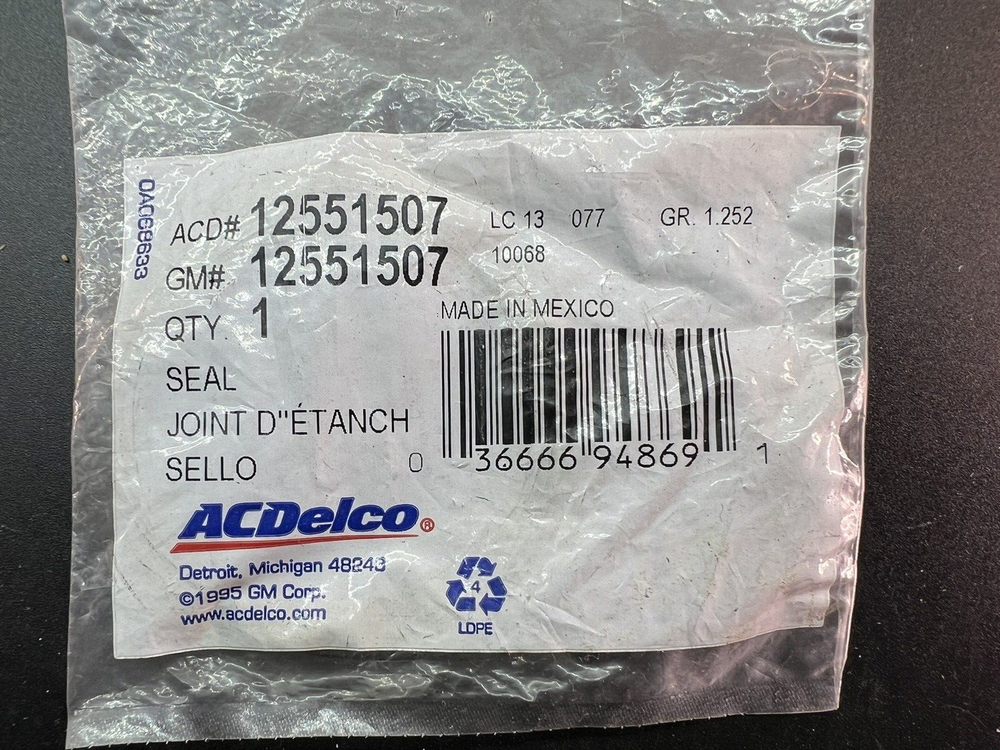 Engine Coolant Thermostat Seal ACDelco 12551507