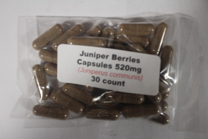 Juniper Berries Capsules (Juniperus communis) 520mg. 30 count
